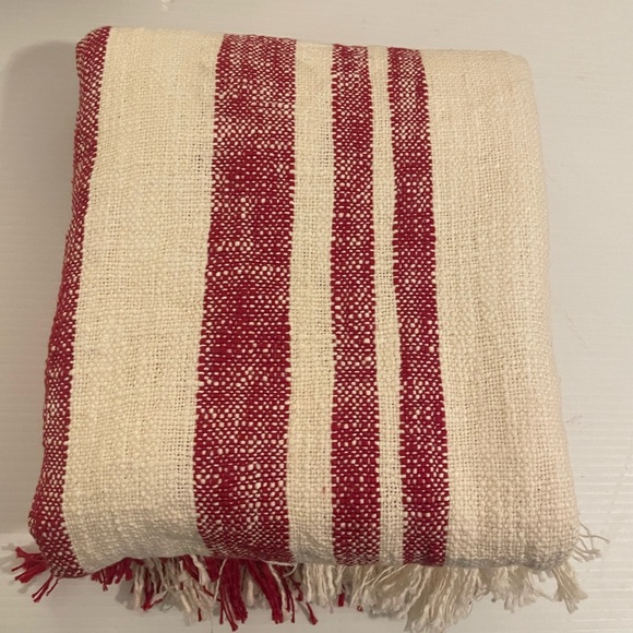 carol & frank Morgan Ruby Woven Throw Blanket 50x60 Red Ralph Lauren Christmas - Picture 4 of 5